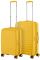 Набір валіз 2E, Aero, поліпропілен, (M+S), TSA, 4 колеса, EXP, бурштиново-жовтий