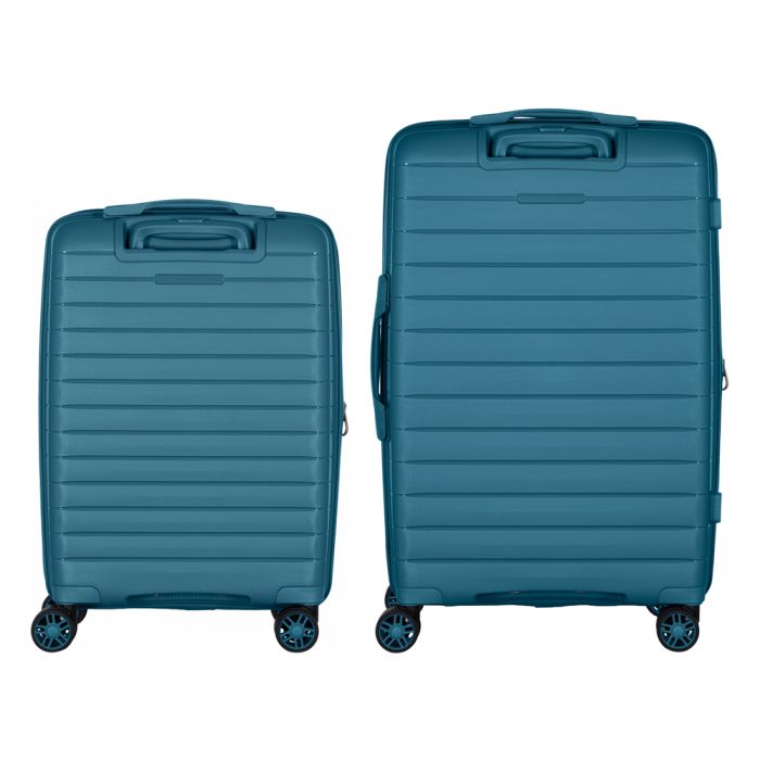 Набір валіз 2E, Aero, поліпропілен, (M+S), TSA, 4 колеса, EXP, синій