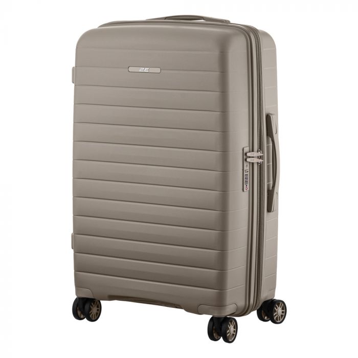 Набір валіз 2E, Aero, поліпропілен, (M+S), TSA, 4 колеса, EXP, сіро-коричневий