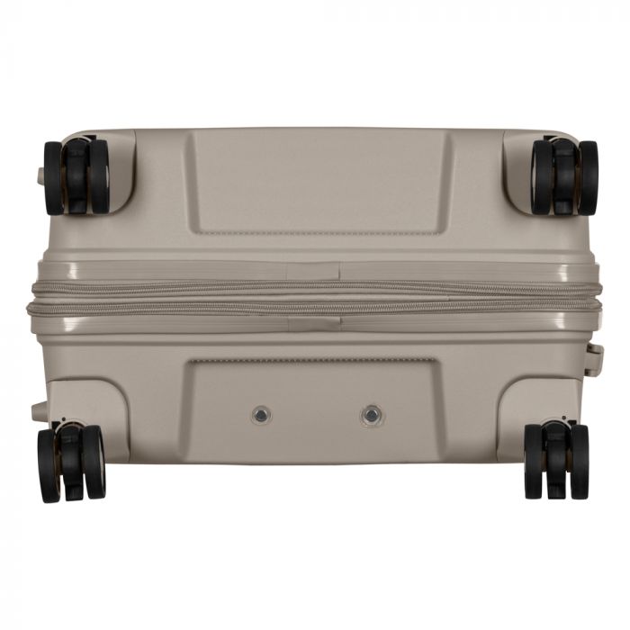 Набір валіз 2E, Aero, поліпропілен, (M+S), TSA, 4 колеса, EXP, сіро-коричневий