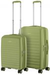 Набір валіз 2E, Aero, поліпропілен, (M+S), TSA, 4 колеса, EXP, оливково-зелений
