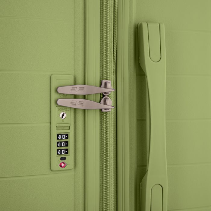 Набір валіз 2E, Aero, поліпропілен, (L+M+S), TSA, 4 колеса, EXP, оливково-зелений