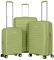 Набір валіз 2E, Aero, поліпропілен, (L+M+S), TSA, 4 колеса, EXP, оливково-зелений