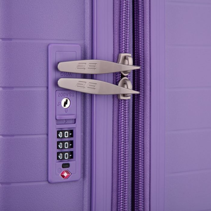 Набір валіз 2E, Aero, поліпропілен, (L+M+S), TSA, 4 колеса, EXP, лавандовий