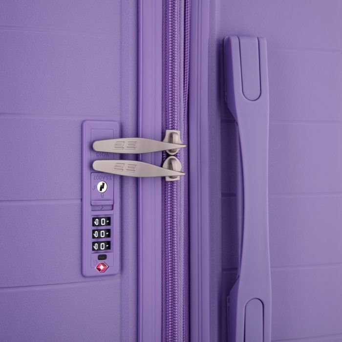 Набір валіз 2E, Aero, поліпропілен, (L+M+S), TSA, 4 колеса, EXP, лавандовий