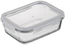 Контейнер для зберігання харчових продуктів Ardesto Gemini 1.06л, боросилікатне скло, пластик, прямокутний, прозорий