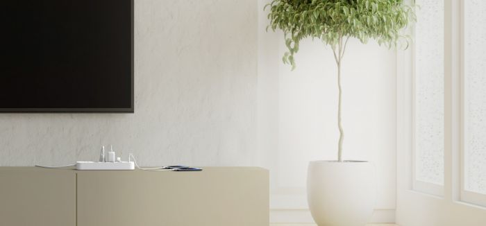 Подовжувач мережевий Belkin 2м, 8хТипF, 16А, USB-A/USB-C 18Вт, фільтр, білий