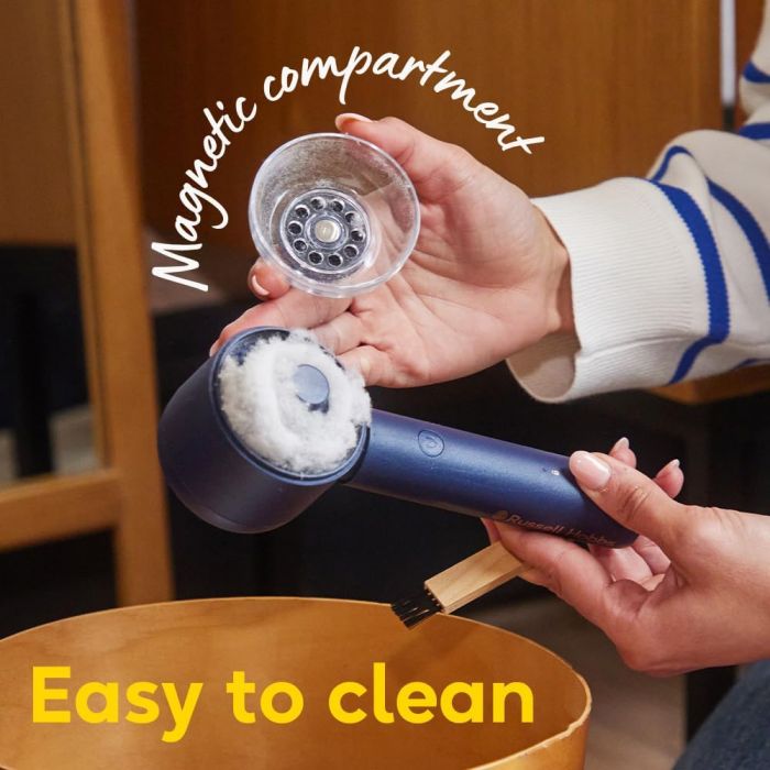 Машинка для видалення катишків Russell Hobbs, велика площа лез. 90 хв. роботи на одному заряді, USB, синий