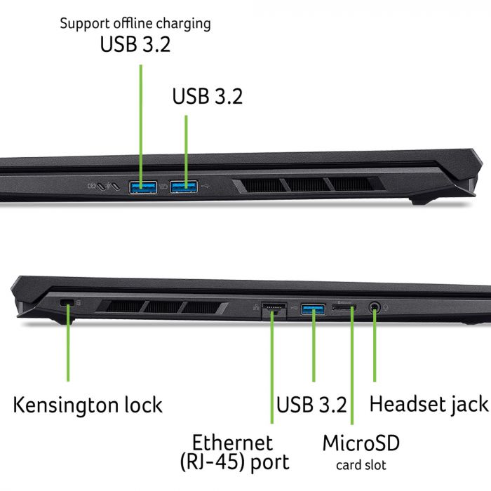 Ноутбук Acer Nitro V 16 ANV16-72 16" WQXGA IPS, Intel 9-270H, 32GB, F1TB, NVD5070-8, Lin, чорний