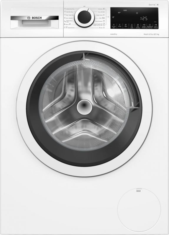 Прально-сушильна машина Bosch фронтальна, 8(5)кг, 1400, E, 59см, дисплей, білий