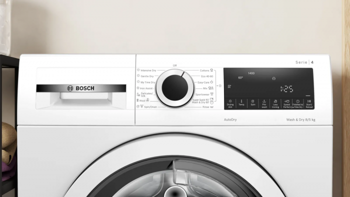Прально-сушильна машина Bosch фронтальна, 8(5)кг, 1400, E, 59см, дисплей, білий