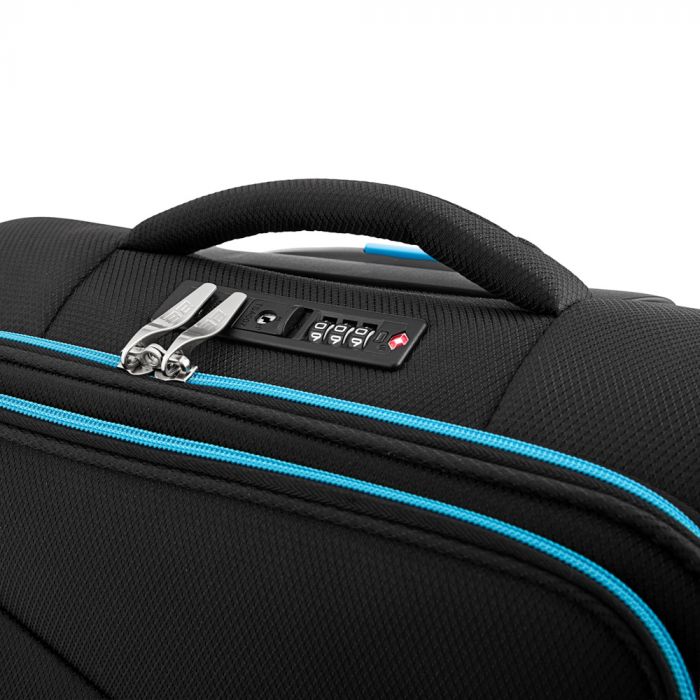 Валіза 2E, Trek, поліестер, мала, 35л, TSA, 4 колеса, чорний