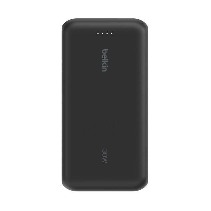 Акумулятор портативний літій-іонний Power Bank Belkin 20000мА·год, 30Вт, з інтегрованим кабелем USB-C, чорний