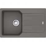 Мийка кухонна Franke City, фраграніт, прямокутник, з крилом, 780х500х190мм, чаша - 1, врізна, оборотна, UCG 611-78, сірий камінь