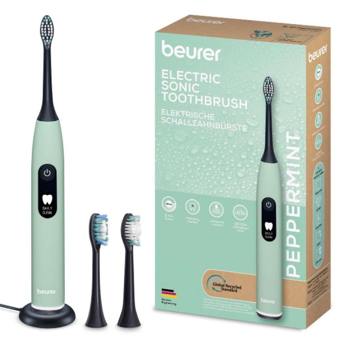 Щітка зубна електр. Beurer, Peppermint GP, 80т. колив/хв, насадок-2, 5 режимів , м`ятний
