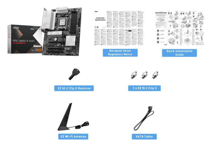 Материнcька плата MSI PRO B850-P WIFI sAM5 B850 4xDDR5 M.2 HDMI WiFi BT ATX