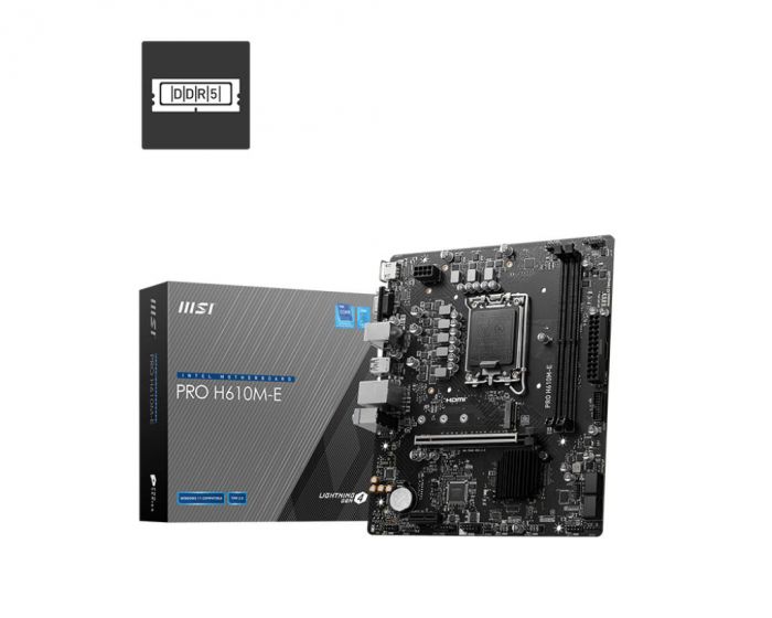 Материнcька плата MSI PRO H610M-E s1700 H610 2xDDR5 HDMI D-Sub mATX