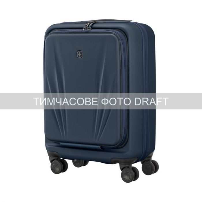 Валіза Wenger Skyon Hardside Carry-On, мала, з відсіком для н/б 16", полікарбонат, TSA, 4 колеса, розширення, USB, синій