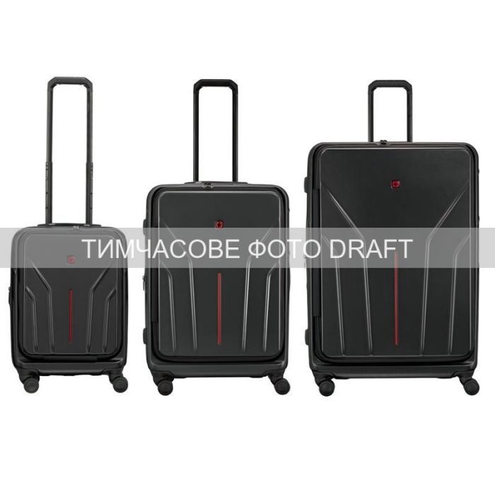 Набір валіз Wenger Amplix Hardside, полікарбонат, (S+M+L), TSA, 4 колеса, EXP, чорний