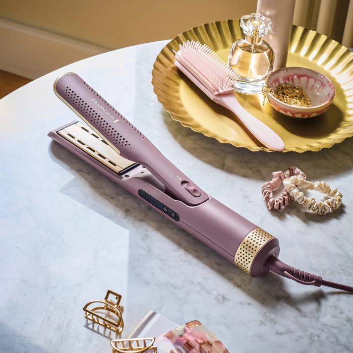 Стайлер  Remington AIRvive, 135Вт, темп.режимов-2, 140-190°C, термо килимок, кераміка, рожево- золотий