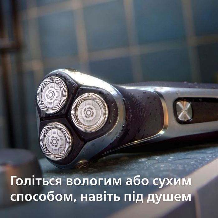 Бритва електр. Philips Series 3000,  бритв.головок-3, Li-Ion, сух.+волог., тример,індикатор заряду, чохол, сірий
