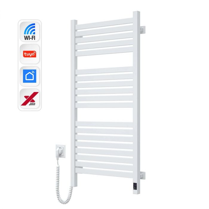 Рушникосушка Navin електрична Авангард Х, 1000х480х71мм, Wi-Fi, сталь, білий, ліве підключення