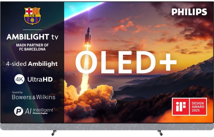 Телевізор 55" Philips OLED+ 4K 144Hz Smart Google TV Black Ambilight Bowers & Wilkins sound