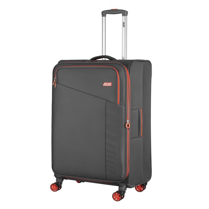 Валіза 2E, Trek, поліестер, середня, 64/78л, TSA, 4 колеса, EXP, сірий