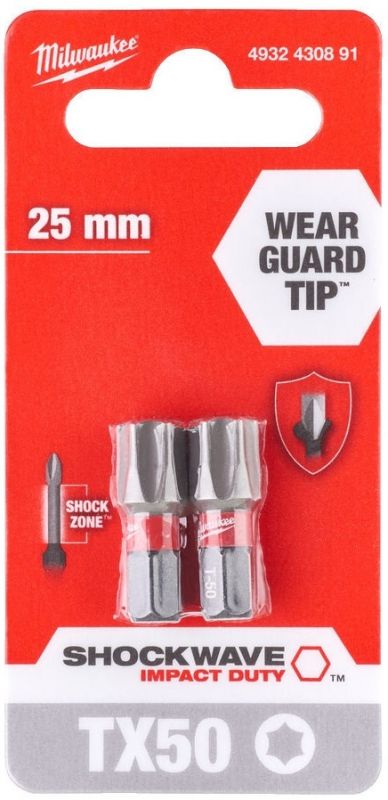 Біти Milwaukee Shockwave, TX50х25мм, набір 2шт
