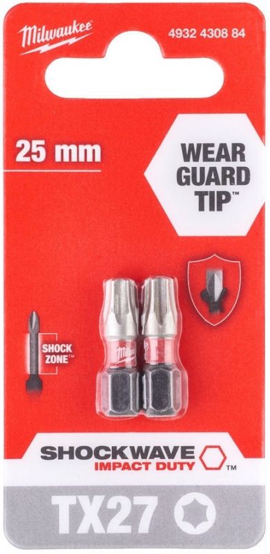 Біти Milwaukee Shockwave, TX27х25мм, набір 2шт