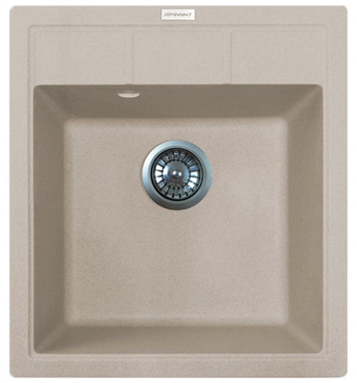 Мийка кухонна Adamant Brick, штучний камінь, квадрат, без крила, 460x515x200мм, чаша - 1, врізна, Avena