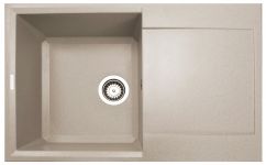 Мийка кухонна Adamant Horizon, штучний камінь, прямокут., з крилом, 780х495х230мм, чаша - 1, врізна, Avena