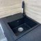 Мийка кухонна Adamant Minimal, штучний камінь, прямокут., з крилом, 615х495х200мм, чаша - 1, врізна, чорний
