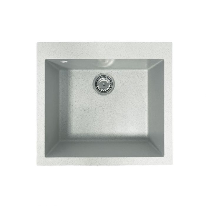 Мийка кухонна Adamant Univer, штучний камінь, квадрат, без крила, 560х500х200мм, чаша - 1, врізна, Old stone