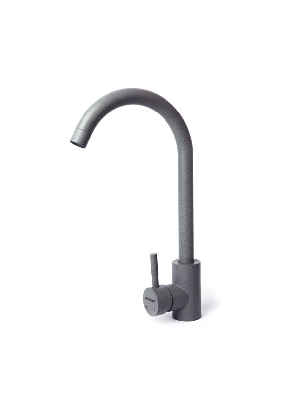 Набір кухонна Adamant Sun, штучний камінь, кругла, без крила, 510x200мм, чаша - 1, врізна, сірий + змішувач