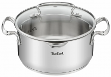 Каструля Tefal DUETTO+, 2.9л, з кришкою, нержавіюча сталь, скло