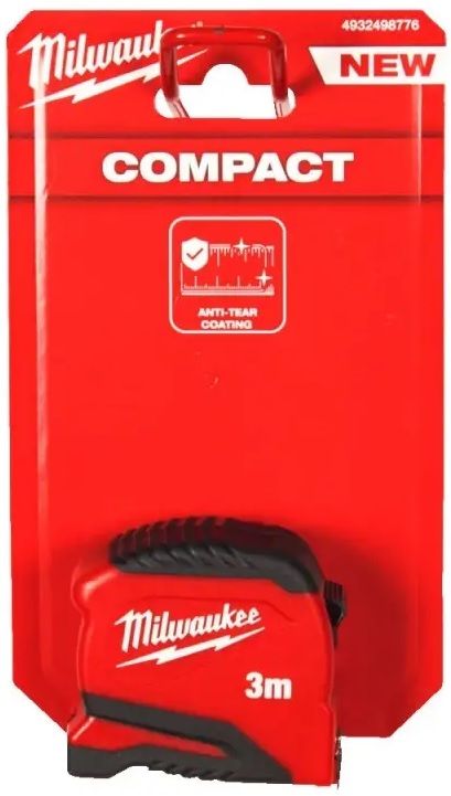 Рулетка Milwaukee Pro Compact, 3мх19мм з фіксатором змотування, АБС-пластик