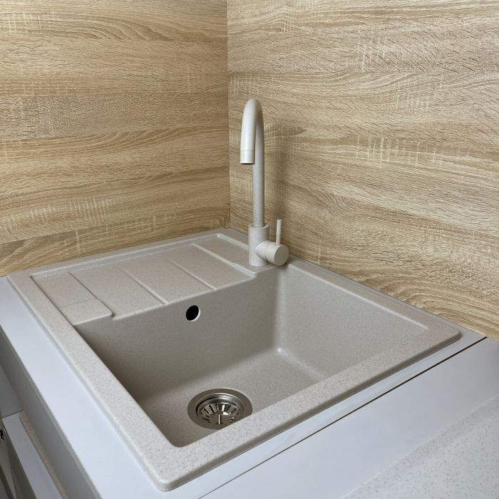 Набір кухонний Adamant Anila, штучний камінь, прямокут., з крилом, 645х495х200мм, чаша - 1, врізна, Avena + змішувач