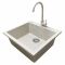 Набір кухонний Adamant Univer, штучний камінь, квадрат, без крила, 560х500х200мм, чаша - 1, врізна, Avena + змішувач та дозатор