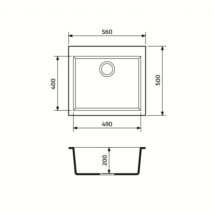 Набір кухонний Adamant Univer, штучний камінь, квадрат, без крила, 560х500х200мм, чаша - 1, врізна, чорний + змішувач та дозатор