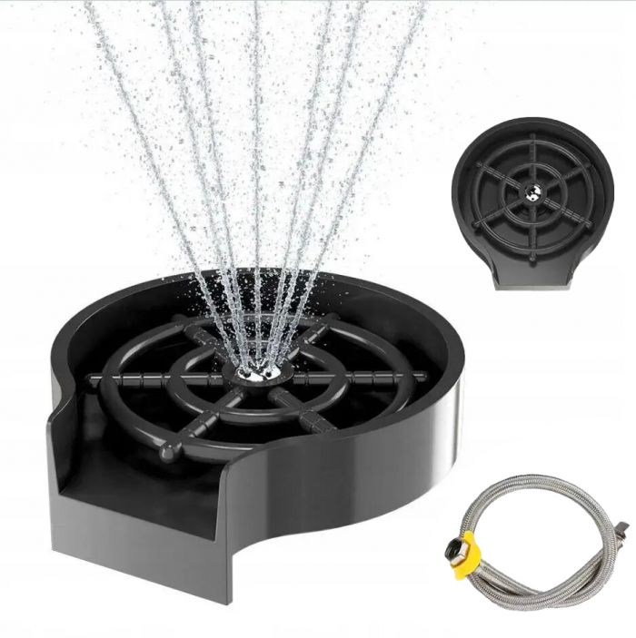 Набір кухонний Adamant Similar, штучний камінь, прямокут., без крила, 885x505x230мм, чаша - 2, врізна, чорний + змішувач + дозатор + ополіскувач склянок + коландер