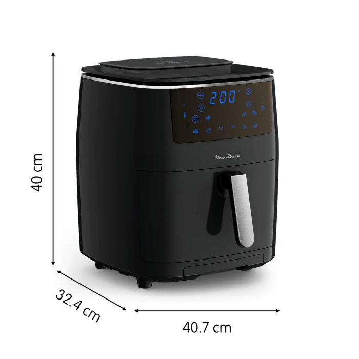 Мультипіч Moulinex Easy Fry Grill&Steam, 1430Вт, чаша-6.2л, сенсорне керув., 8 програм, пластик, чорний
