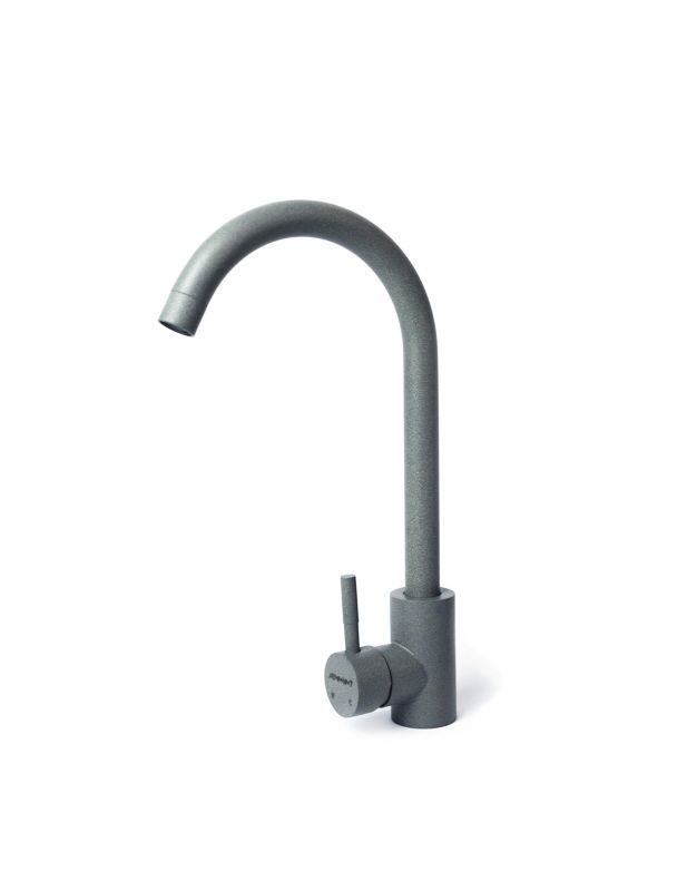 Набір кухонний Adamant Horizon, штучний камінь, прямокут., з крилом, 780х495х230мм, чаша - 1, врізна, сірий + змішувач та дозатор