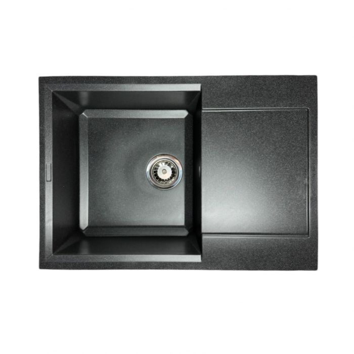 Набір кухонний Adamant Horizon Medium, штучний камінь, прямокут., з крилом, 700х500х230мм, чаша - 1, врізна, графіт + змішувач