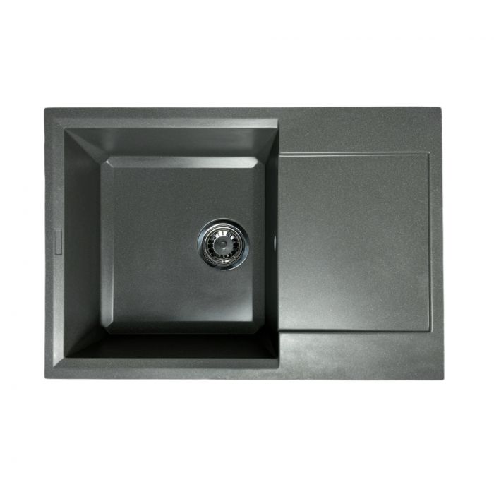 Набір кухонний Adamant Horizon Medium, штучний камінь, прямокут., з крилом, 700х500х230мм, чаша - 1, врізна, сірий + змішувач