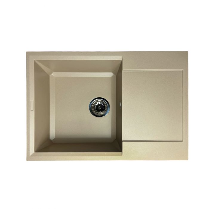 Набір кухонний Adamant Horizon Medium, штучний камінь, прямокут., з крилом, 700х500х230мм, чаша - 1, врізна, Сахара + змішувач та дозатор