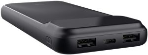 Акумулятор портативний літій-іонний power bank Trust Avala, 10000мА·год, 2хUSB-A/USB-C, 20W, PD/QC 3.0, чорний