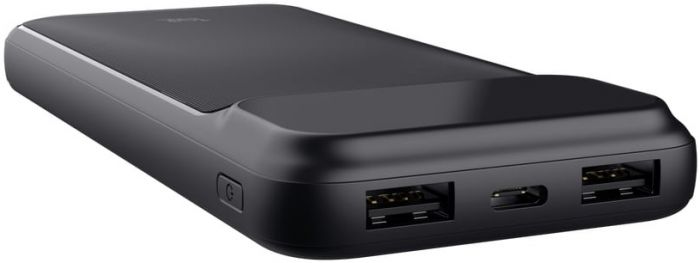 Акумулятор портативний літій-іонний power bank Trust Avala, 10000мА·год, 2хUSB-A/USB-C, 20W, PD/QC 3.0, чорний