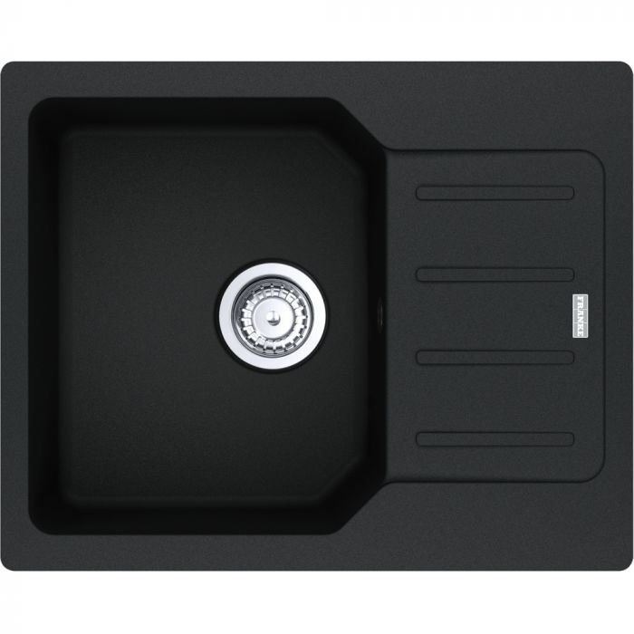 Мийка кухонна Franke City, фраграніт, прямокутник, з крилом, 620х500х190мм, чаша - 1, врізна, оборотна, UCG 611-62, онікс