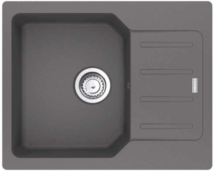 Мийка кухонна Franke City, фраграніт, прямокутник, з крилом, 620х500х190мм, чаша - 1, врізна, оборотна, UCG 611-62, сірий камінь